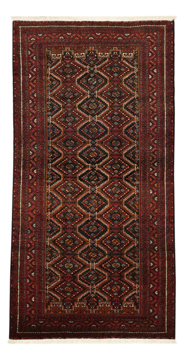 Løber Baluch-tæppe - 195 x 98 cm - mørkerød