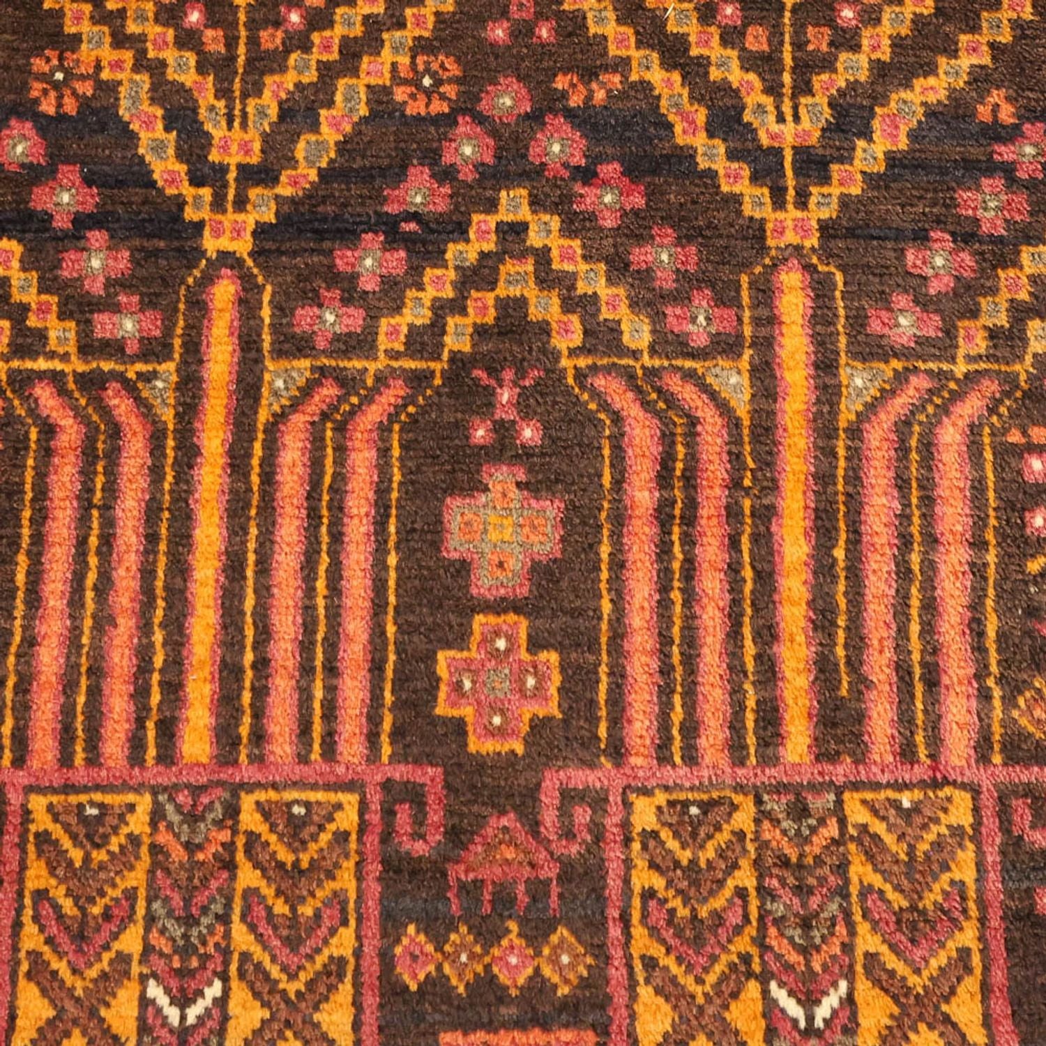 Løber Baluch-tæppe - 211 x 102 cm - flerfarvet
