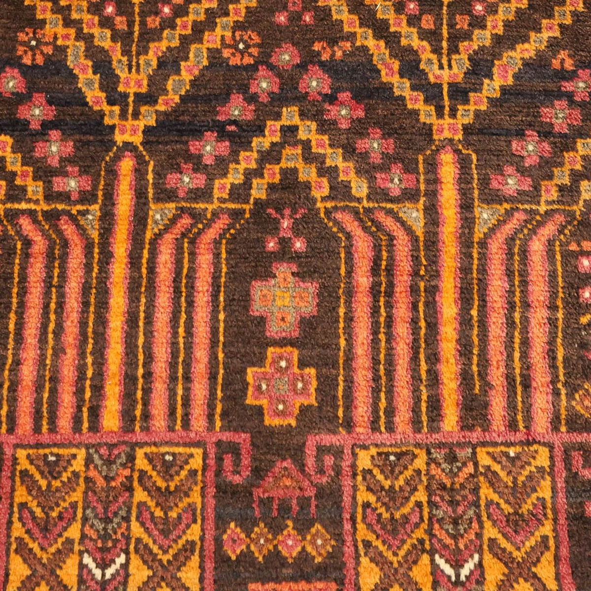 Løber Baluch-tæppe - 211 x 102 cm - flerfarvet