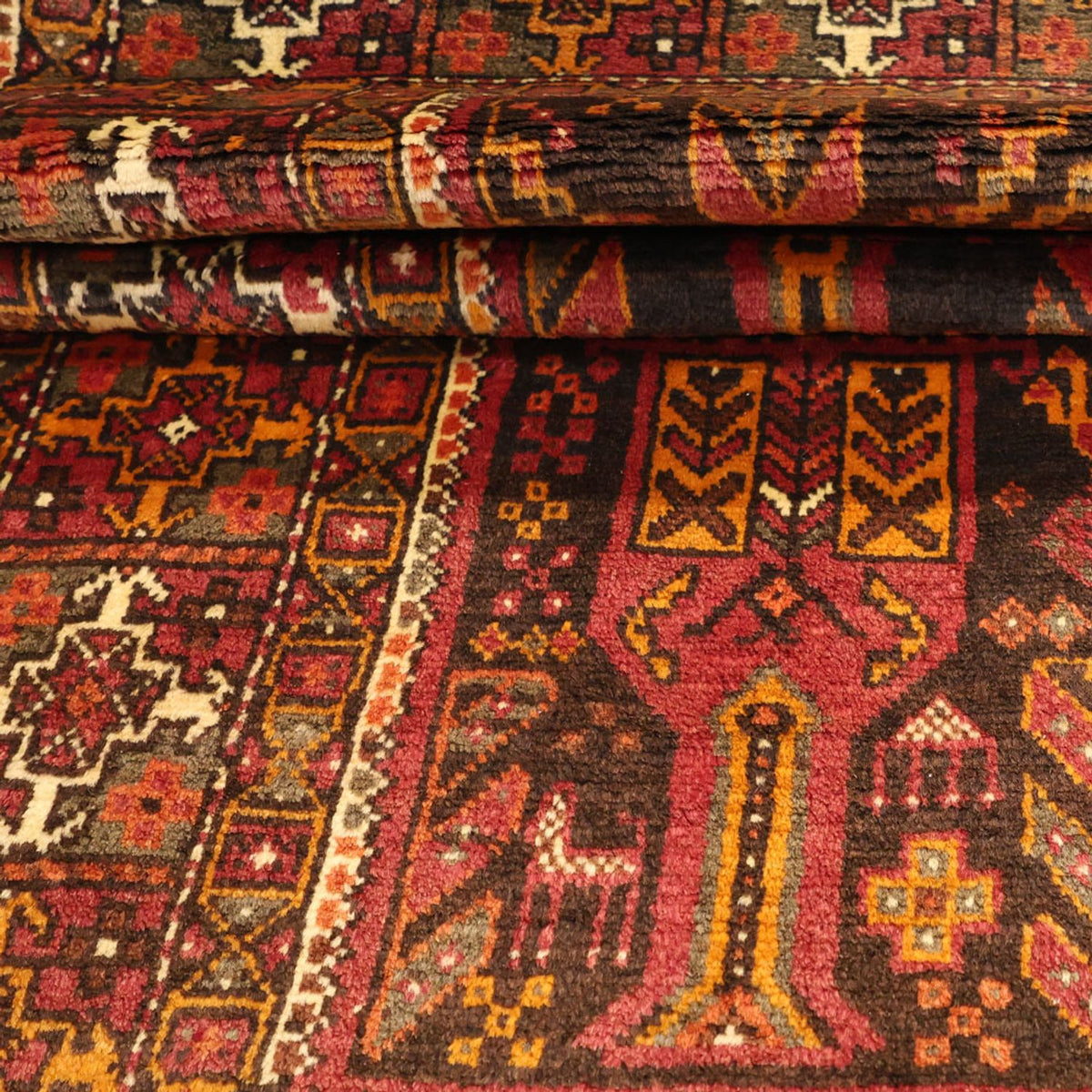 Løber Baluch-tæppe - 211 x 102 cm - flerfarvet