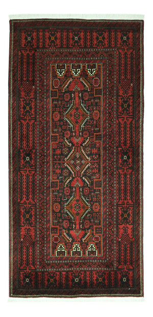 Løber Baluch-tæppe - 201 x 97 cm - mørkerød