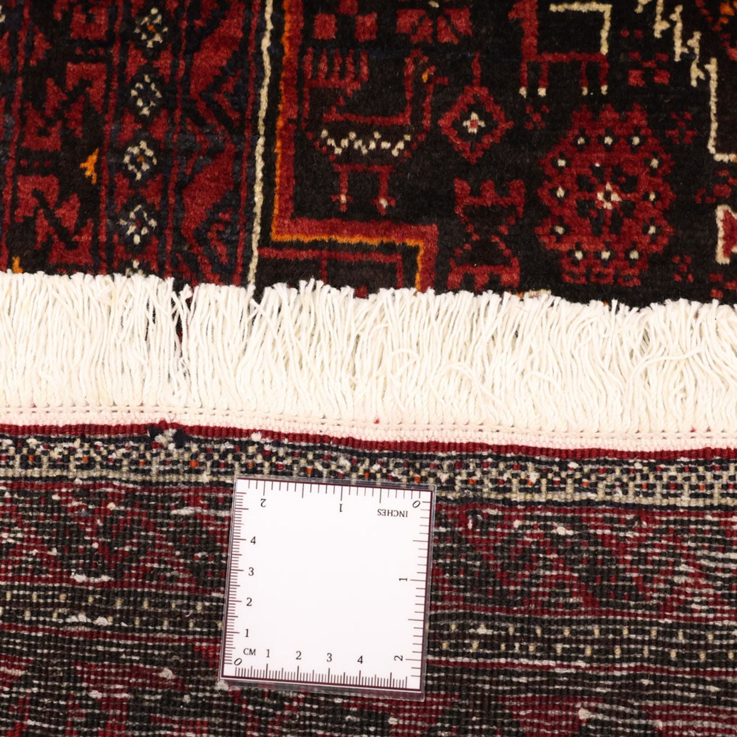 Løber Baluch-tæppe - 201 x 97 cm - mørkerød