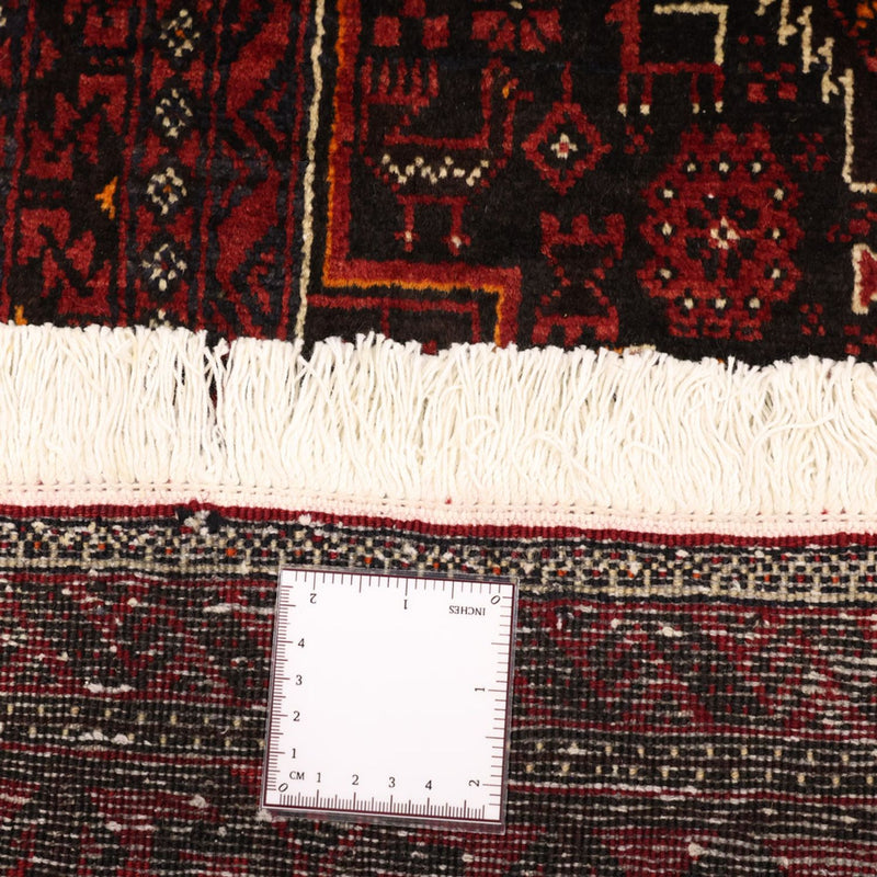 Løber Baluch-tæppe - 201 x 97 cm - mørkerød