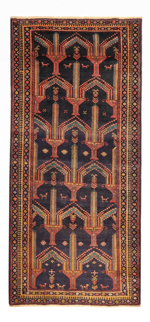 Løber Baluch-tæppe - 274 x 125 cm - mørkeblå