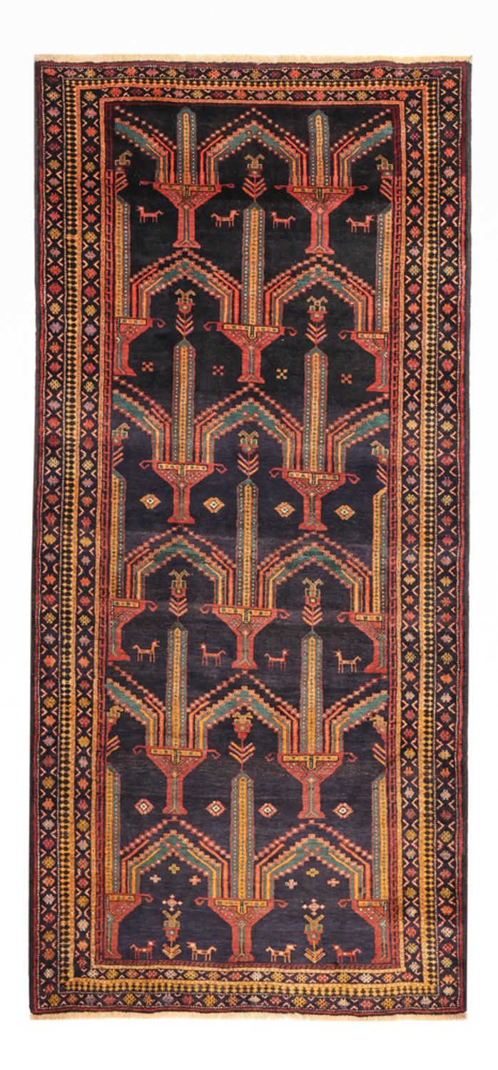 Løber Baluch-tæppe - 274 x 125 cm - mørkeblå