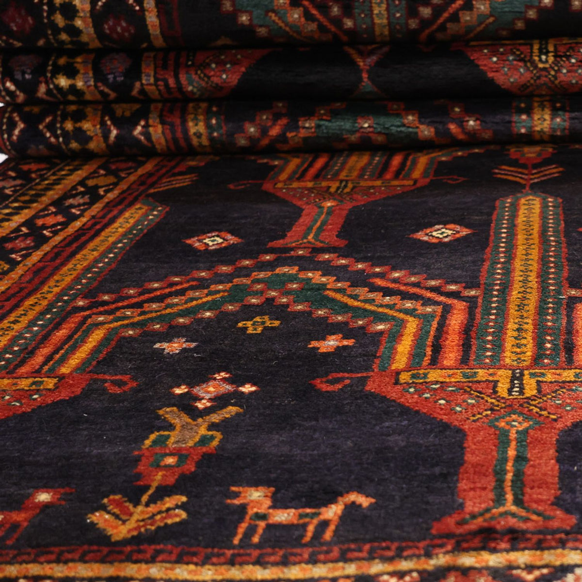 Løber Baluch-tæppe - 274 x 125 cm - mørkeblå