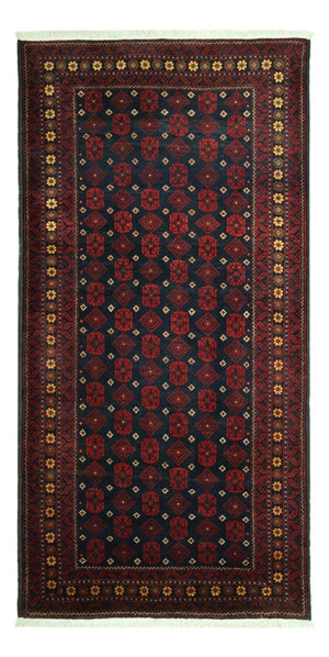 Løber Baluch-tæppe - 207 x 106 cm - mørkerød