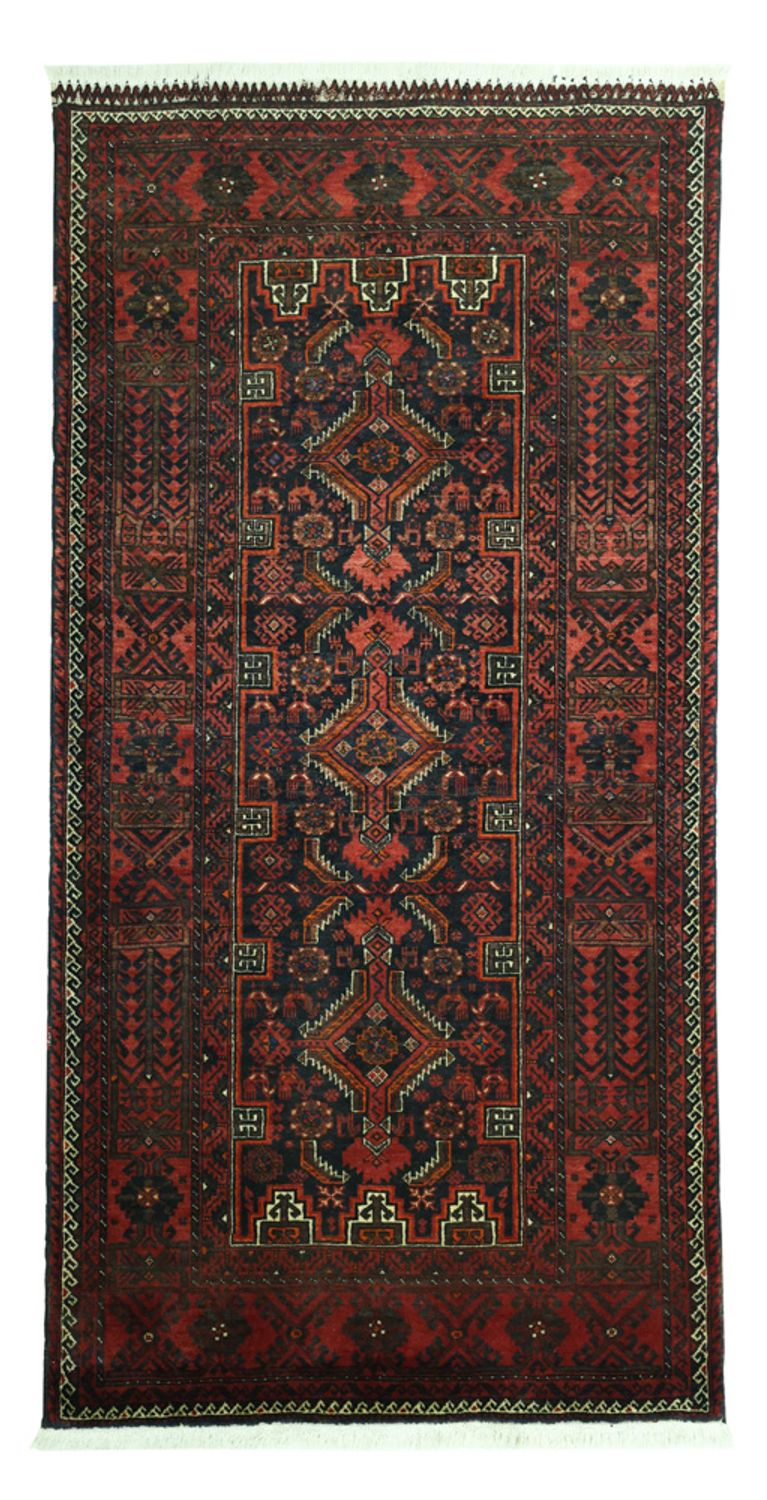 Løber Baluch-tæppe - 190 x 99 cm - mørkerød