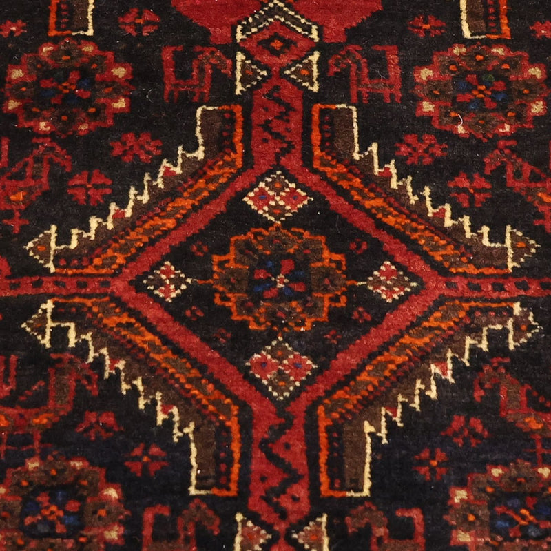 Løber Baluch-tæppe - 190 x 99 cm - mørkerød