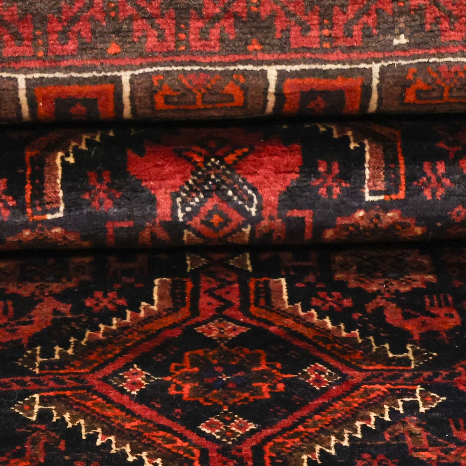 Løber Baluch-tæppe - 190 x 99 cm - mørkerød