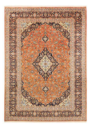 Persisk tæppe - Keshan - 347 x 251 cm - lysrød