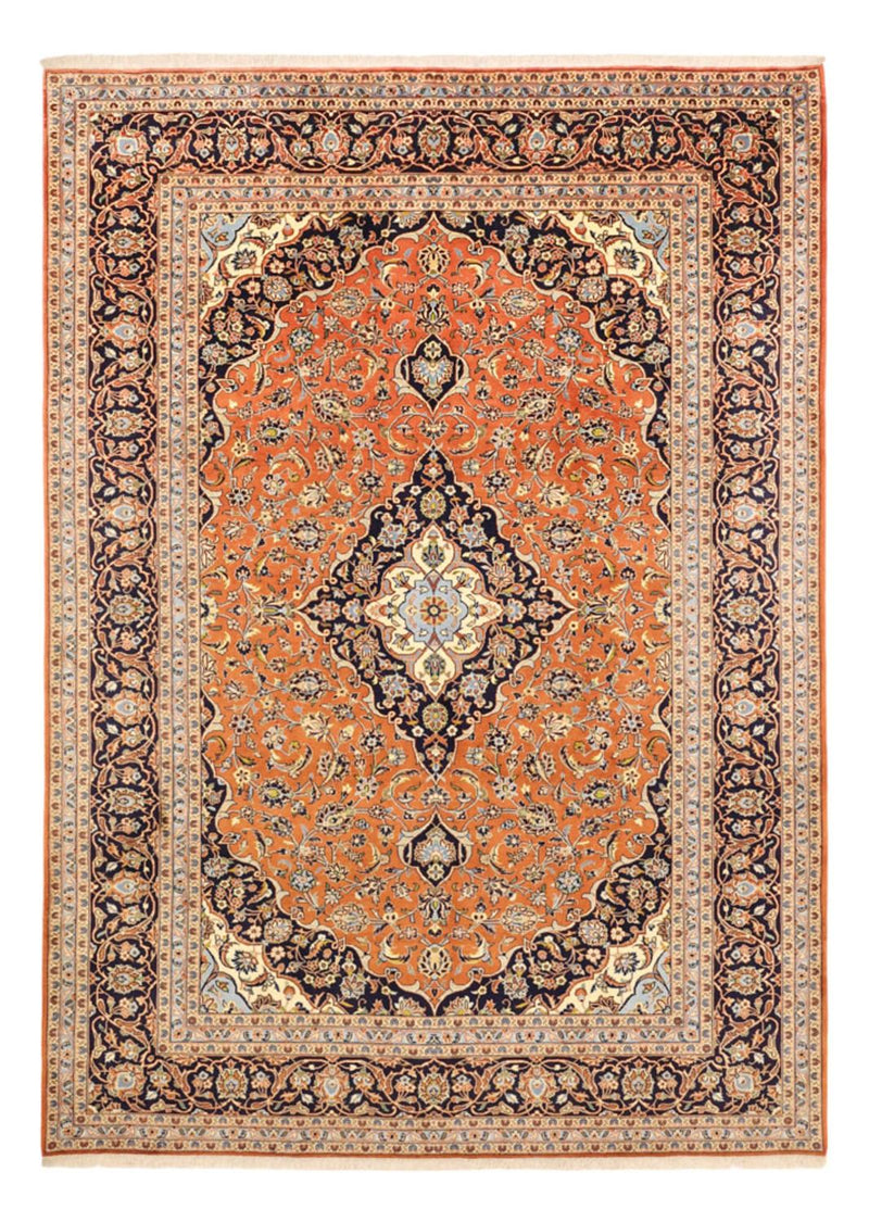 Persisk tæppe - Keshan - 347 x 251 cm - lysrød