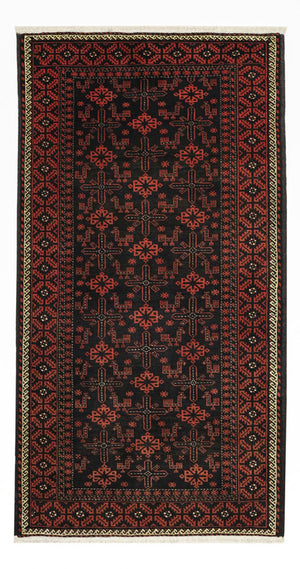 Løber Baluch-tæppe - 197 x 105 cm - mørkerød