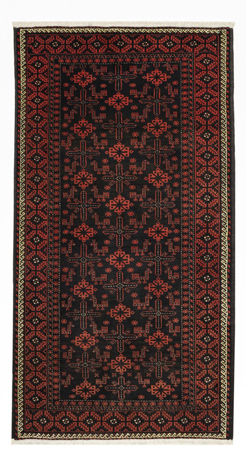 Løber Baluch-tæppe - 197 x 105 cm - mørkerød