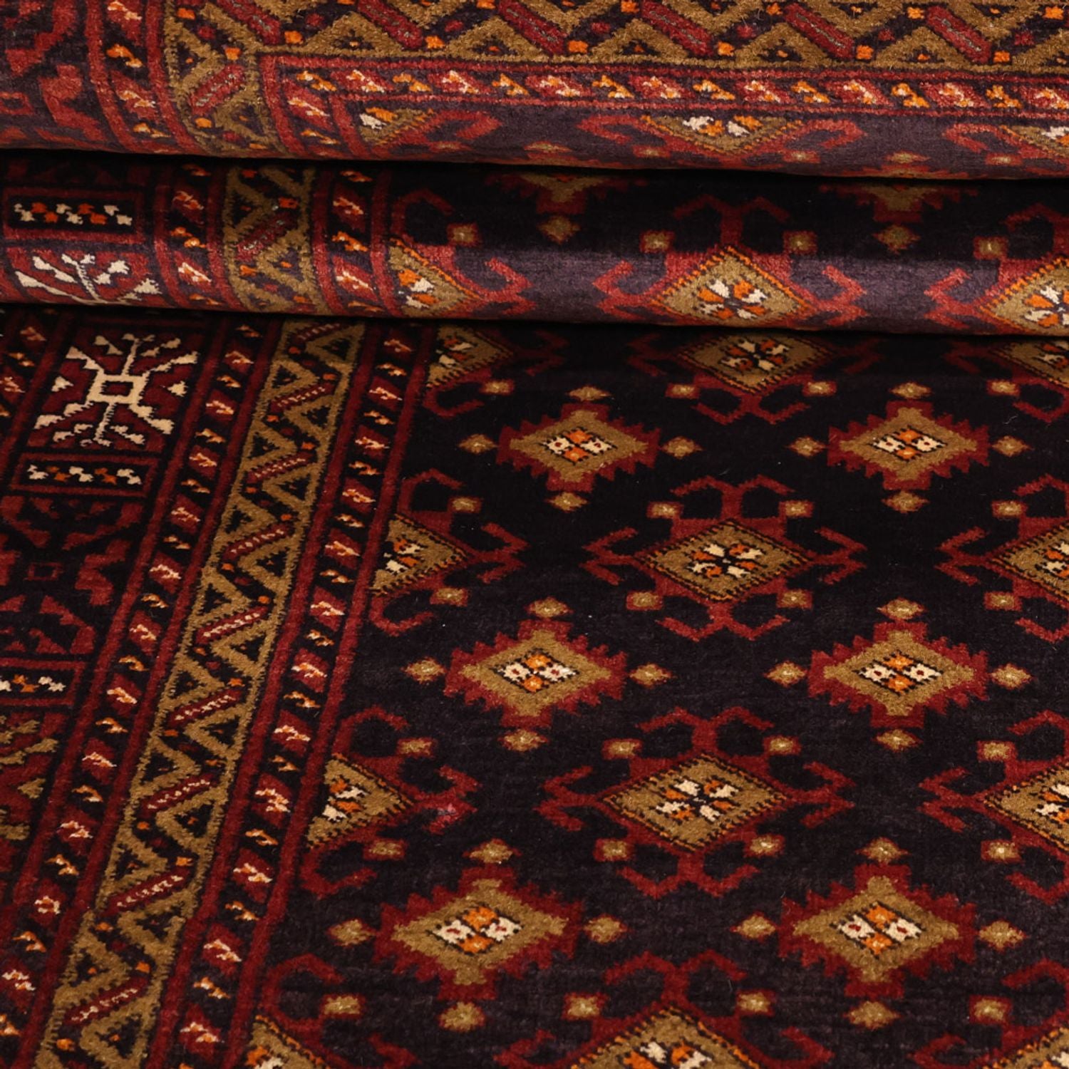 Løber Baluch-tæppe - 220 x 108 cm - mørkebrun