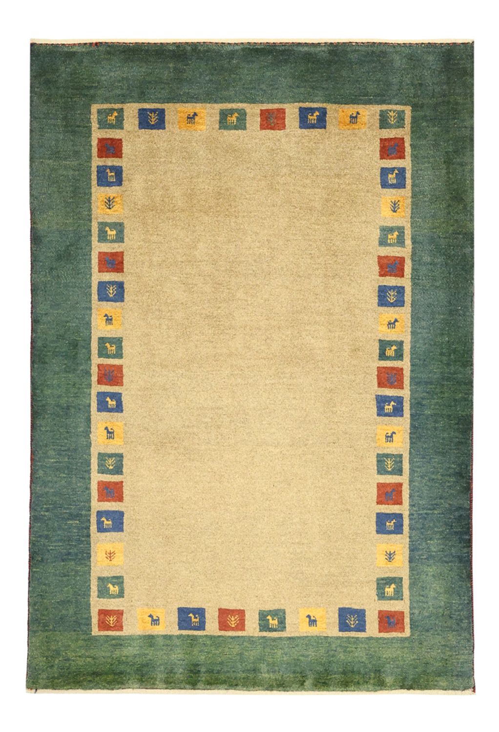 Gabbeh Tæppe - Loribaft Persisk - 128 x 86 cm - flerfarvet