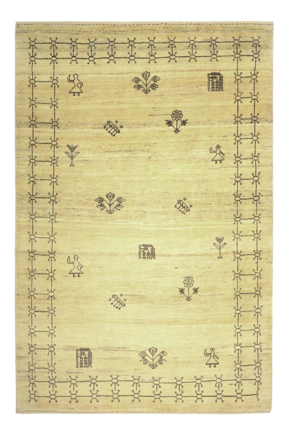 Gabbeh-tæppe - Kashkuli Persisk - 150 x 101 cm - beige