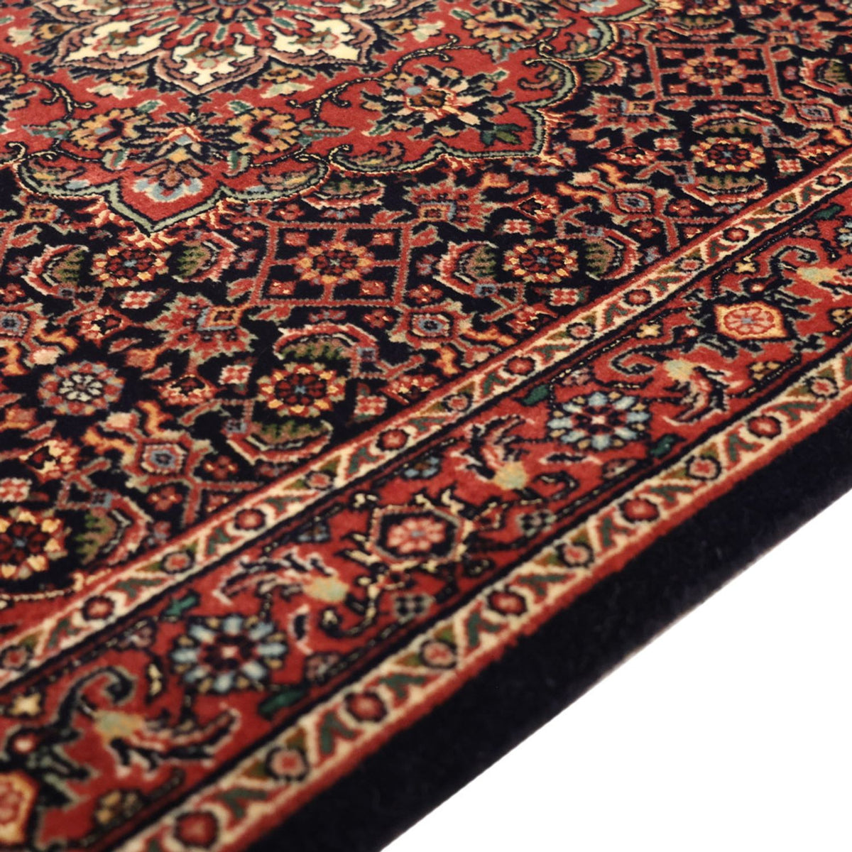 Persisk tæppe - Bijar - 131 x 79 cm - mørkerød