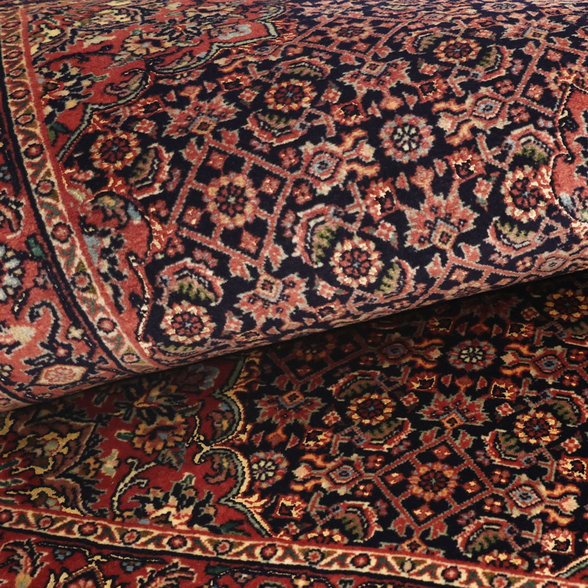 Persisk tæppe - Bijar - 131 x 79 cm - mørkerød