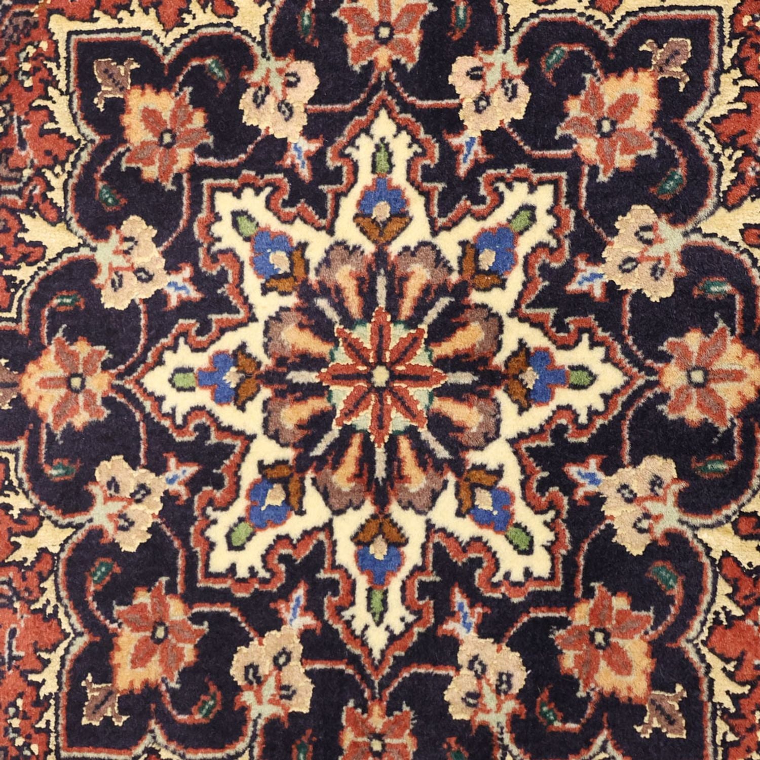 Persisk tæppe - Bijar - 139 x 68 cm - mørkerød