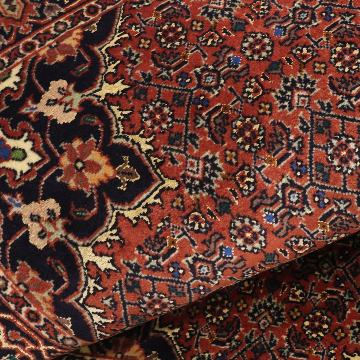 Persisk tæppe - Bijar - 139 x 68 cm - mørkerød