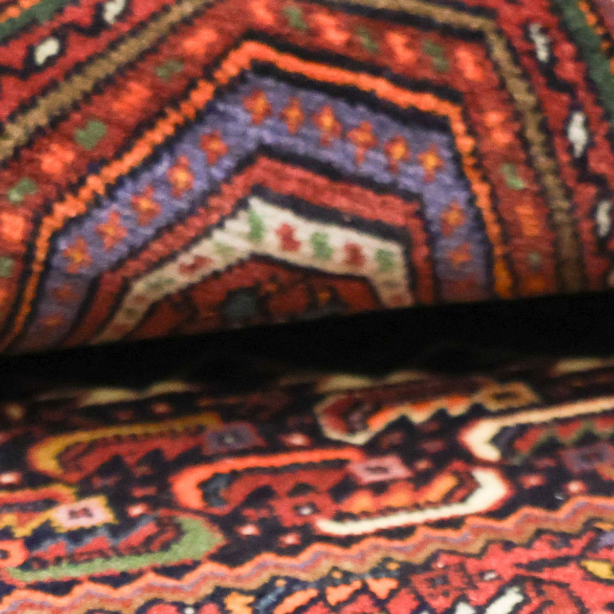 Persisk tæppe - Nomadisk - 150 x 100 cm - mørkerød