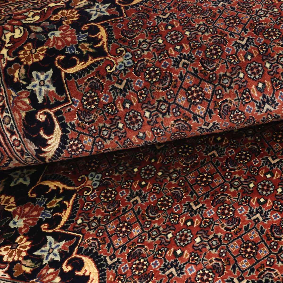 Persisk tæppe - Bijar - 153 x 91 cm - mørkerød