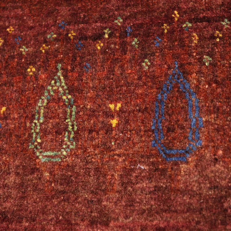 Gabbeh-tæppe - Kashkuli Persisk - 155 x 80 cm - mørkerød
