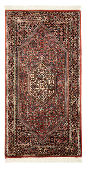 Persisk tæppe - Bijar - 136 x 70 cm - mørkerød