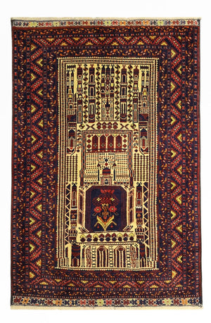Baluch-tæppe - 142 x 96 cm - flerfarvet