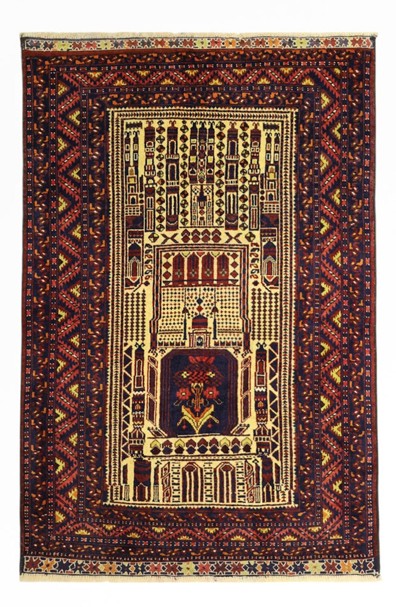 Baluch-tæppe - 142 x 96 cm - flerfarvet