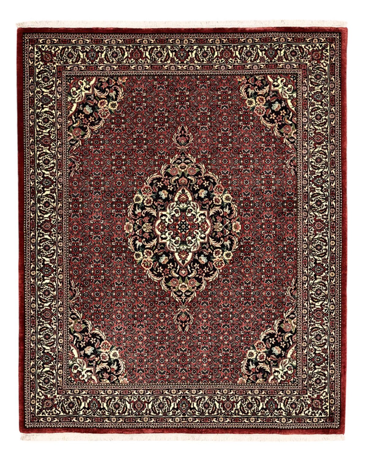 Persisk tæppe - Bijar - Royal - 194 x 153 cm - mørkerød