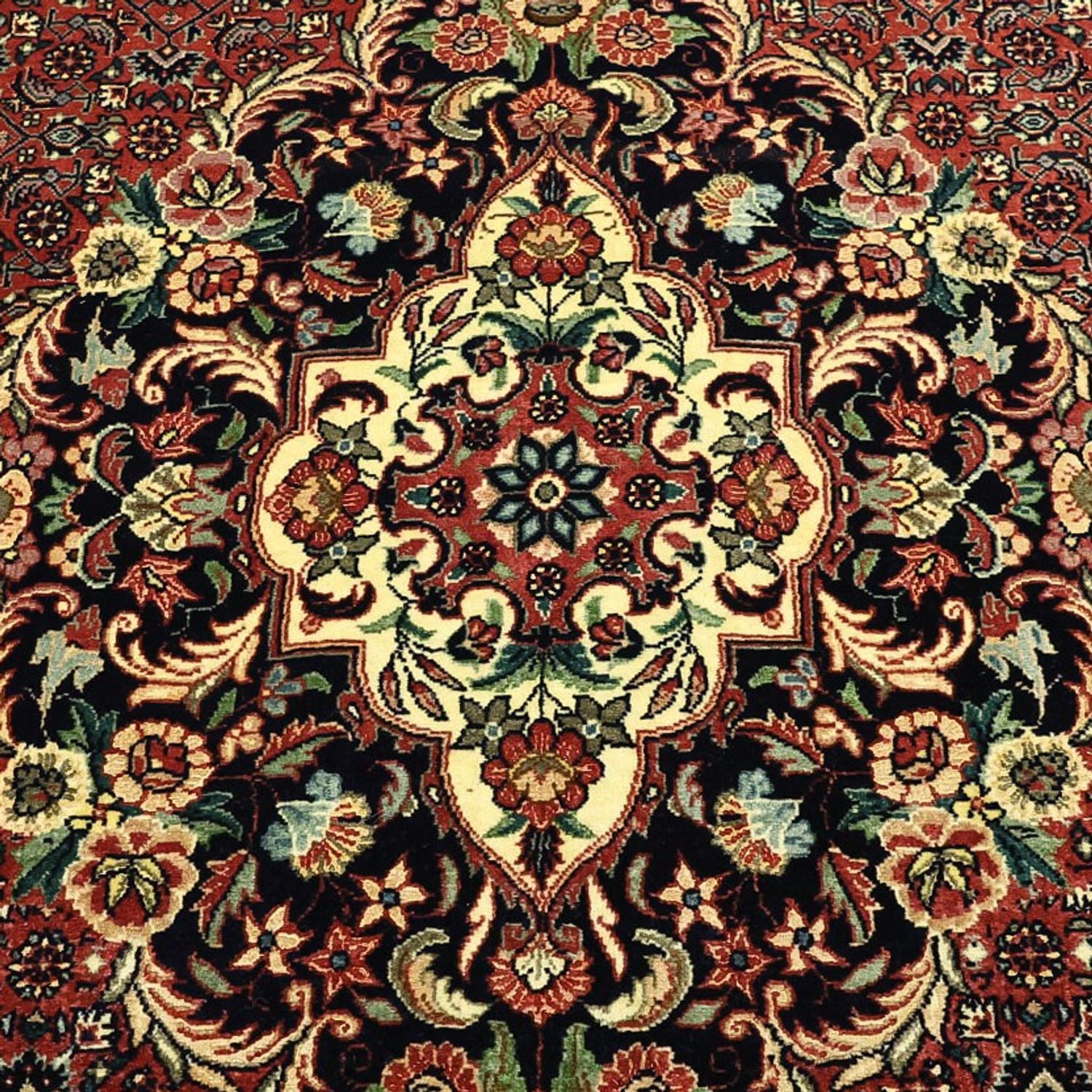 Persisk tæppe - Bijar - Royal - 194 x 153 cm - mørkerød