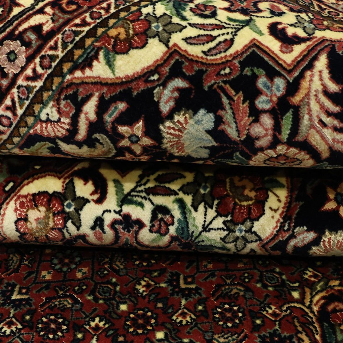 Persisk tæppe - Bijar - Royal - 194 x 153 cm - mørkerød