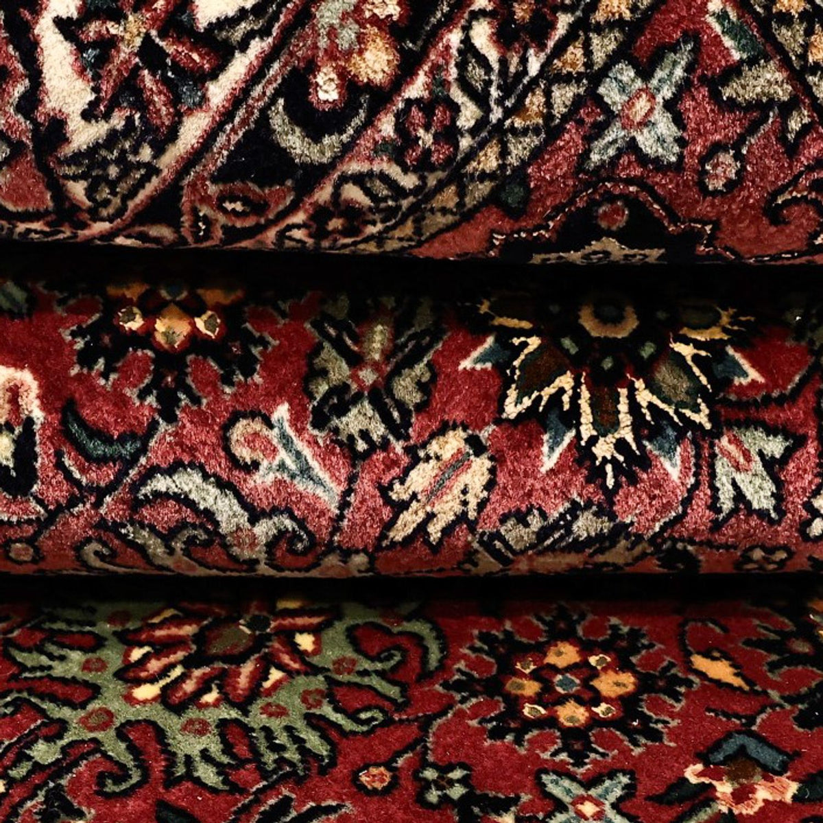 Persisk tæppe - Bijar - Royal - 163 x 153 cm - mørkerød