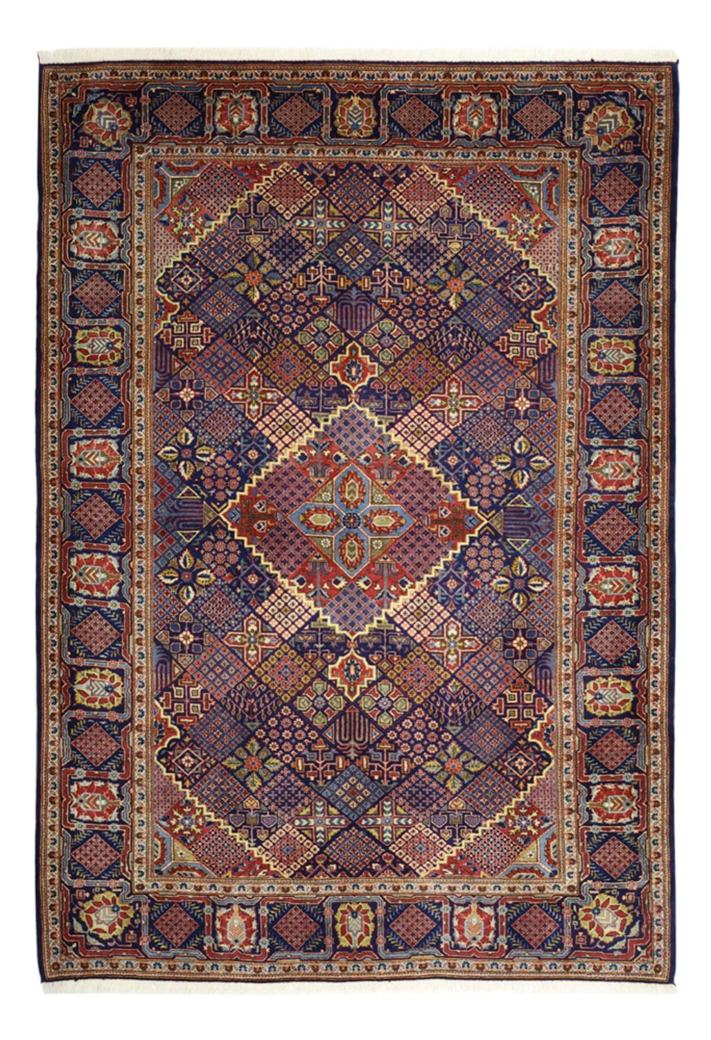 Persisk tæppe - Keshan - 211 x 143 cm - mørkeblå
