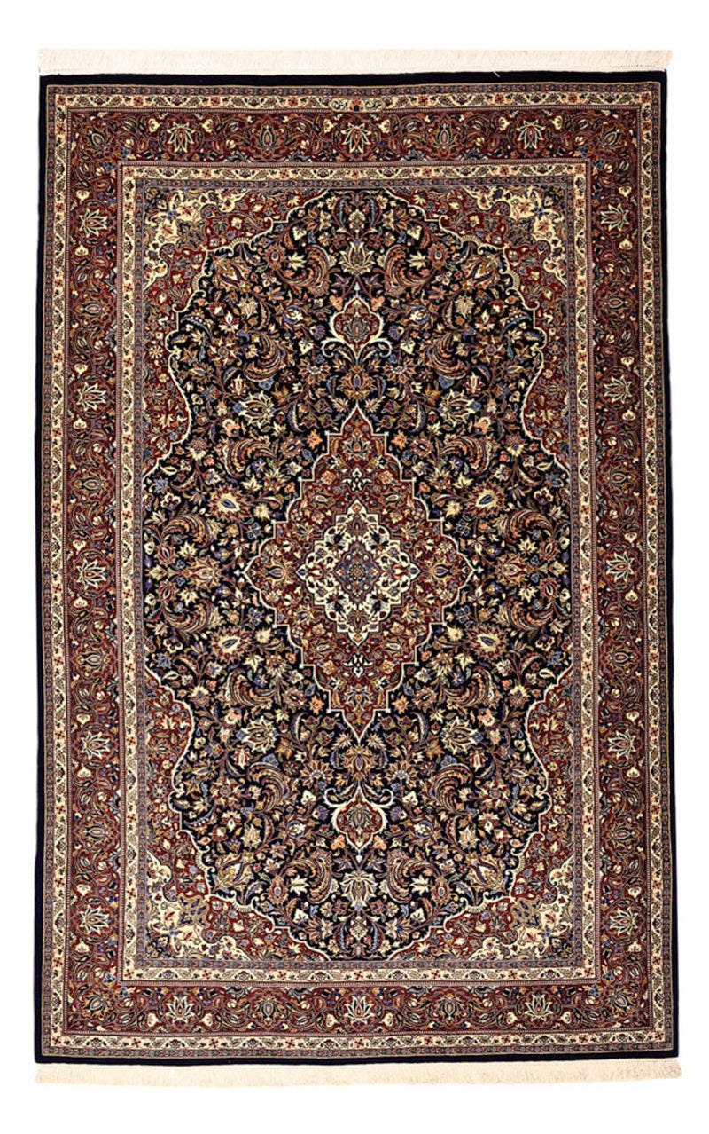 Persisk tæppe - Keshan - 203 x 132 cm - mørkeblå