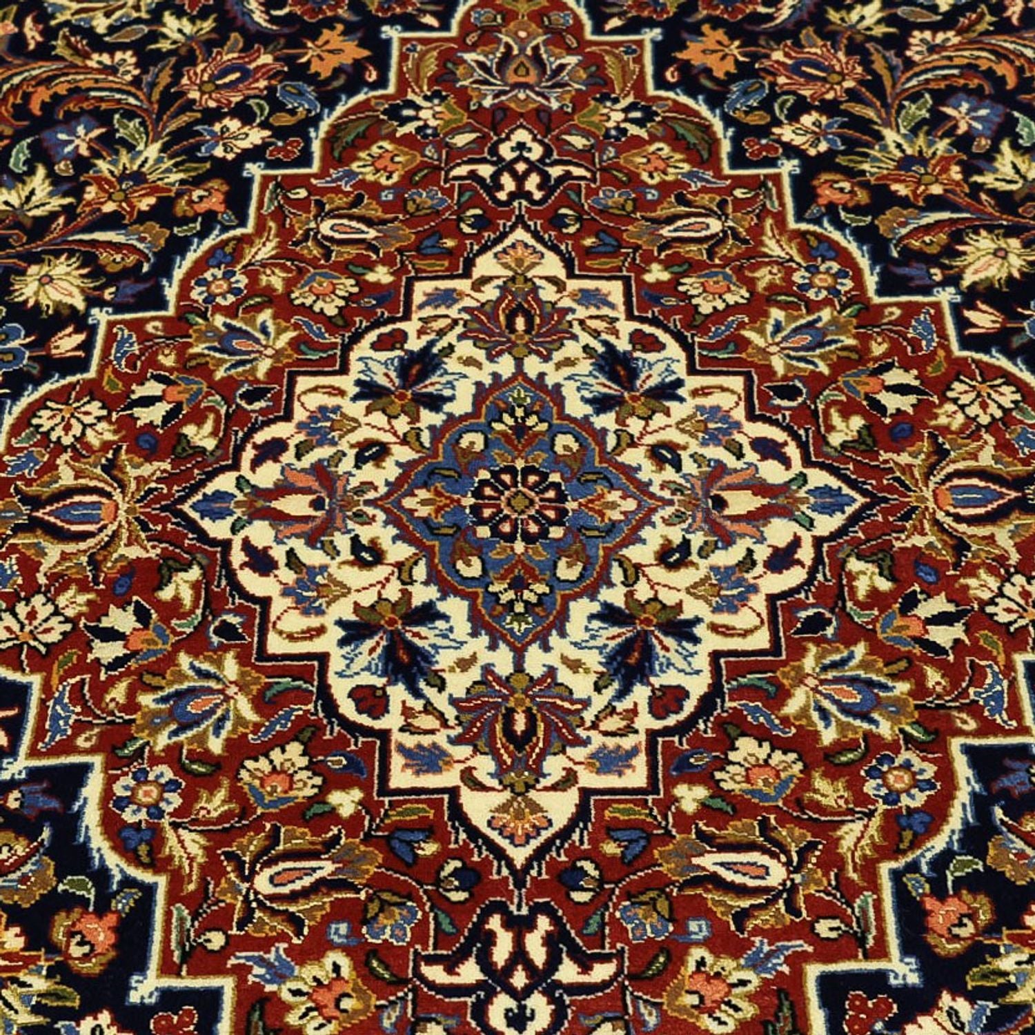 Persisk tæppe - Keshan - 203 x 132 cm - mørkeblå