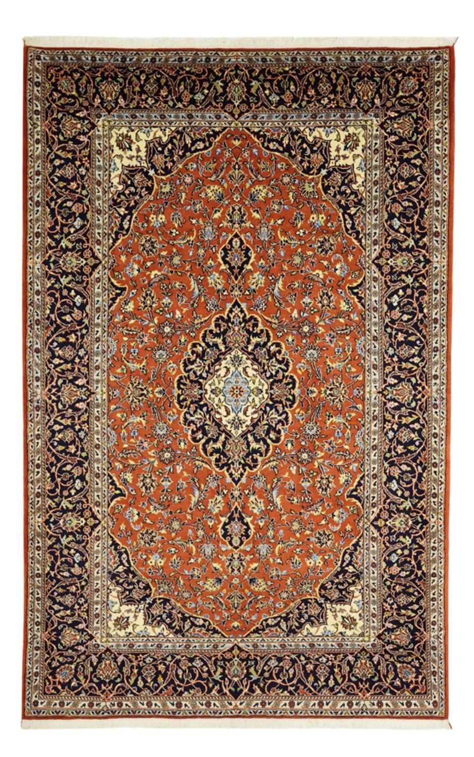 Persisk tæppe - Keshan - 215 x 138 cm - terrakotta