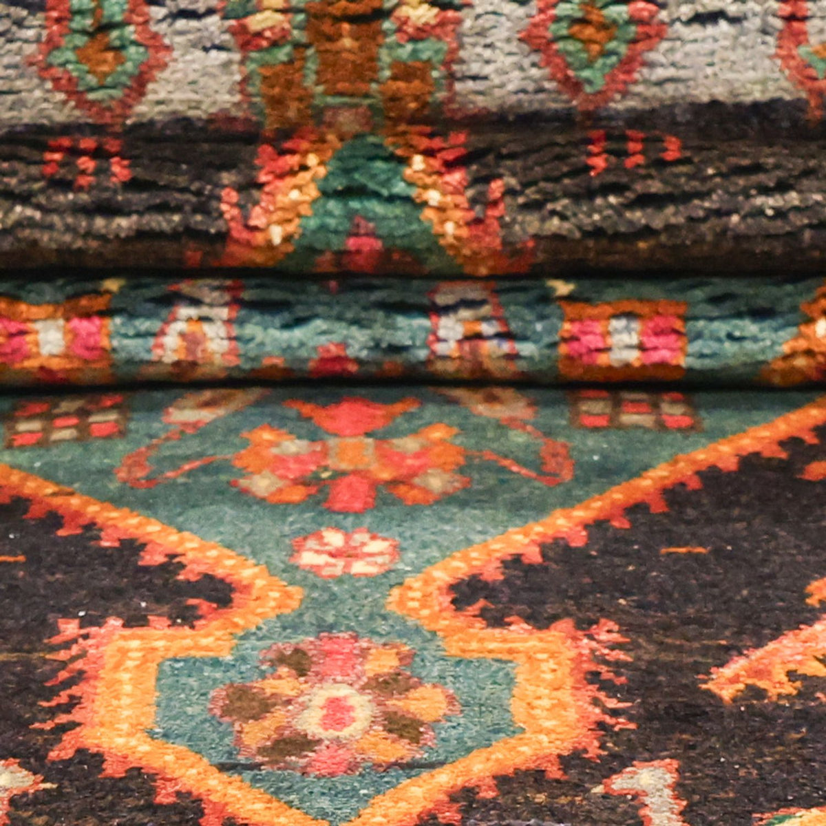 Persisk tæppe - Nomadisk - 336 x 168 cm - flerfarvet