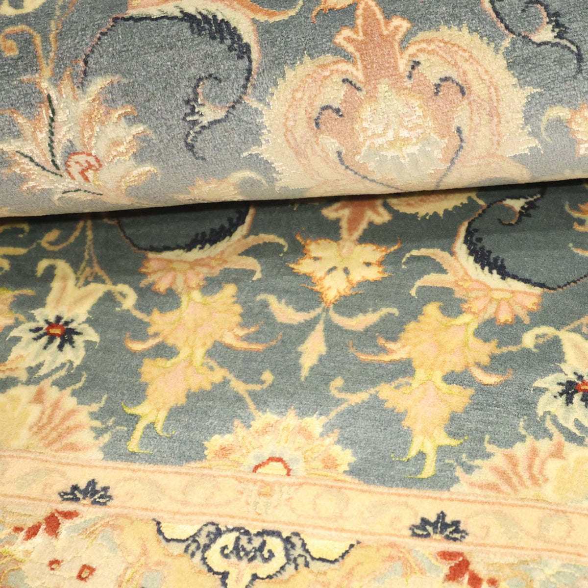 Persisk tæppe - Tabriz - 119 x 81 cm - lyseblå