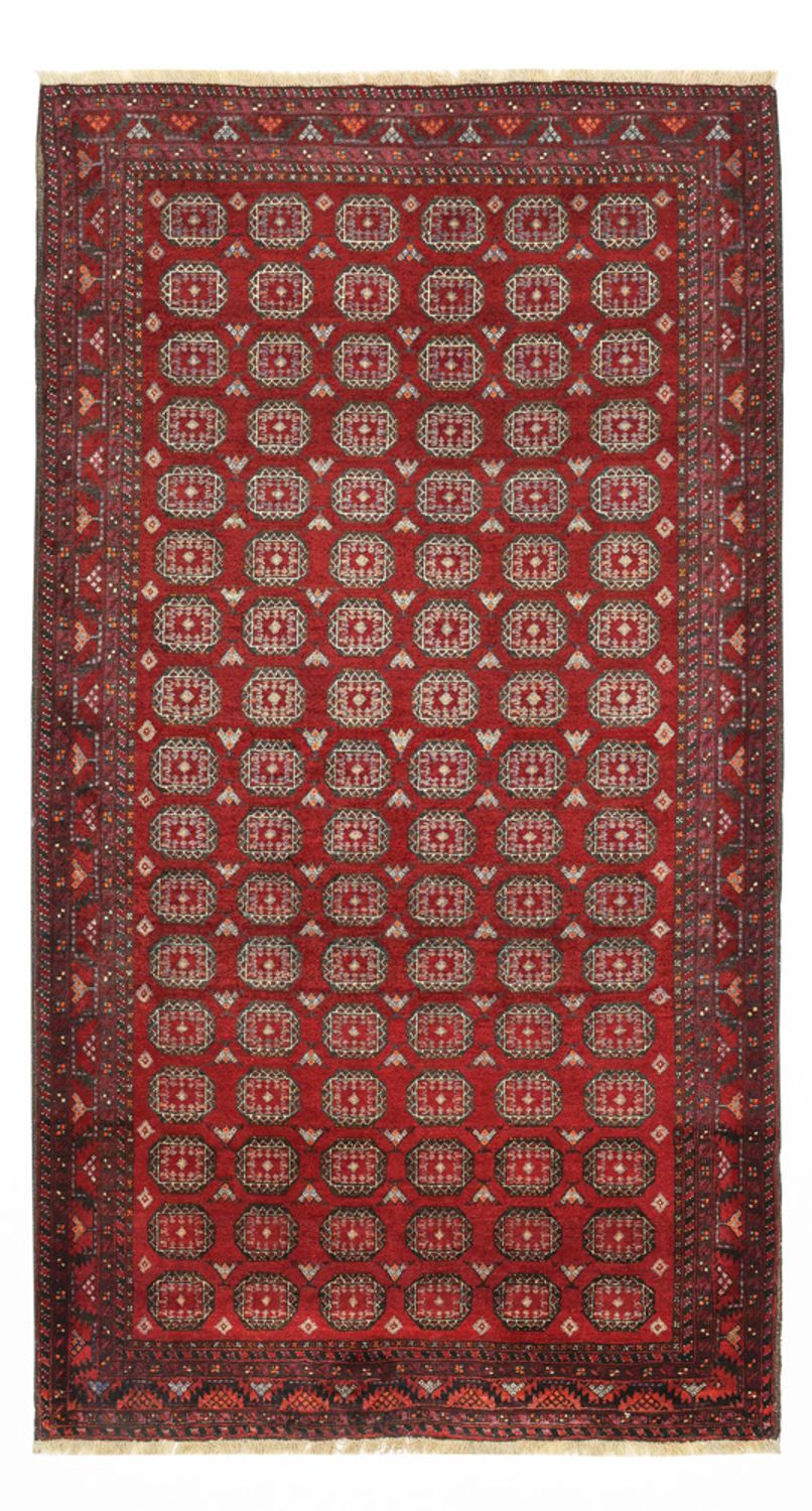 Løber Baluch-tæppe - 193 x 108 cm - mørkerød