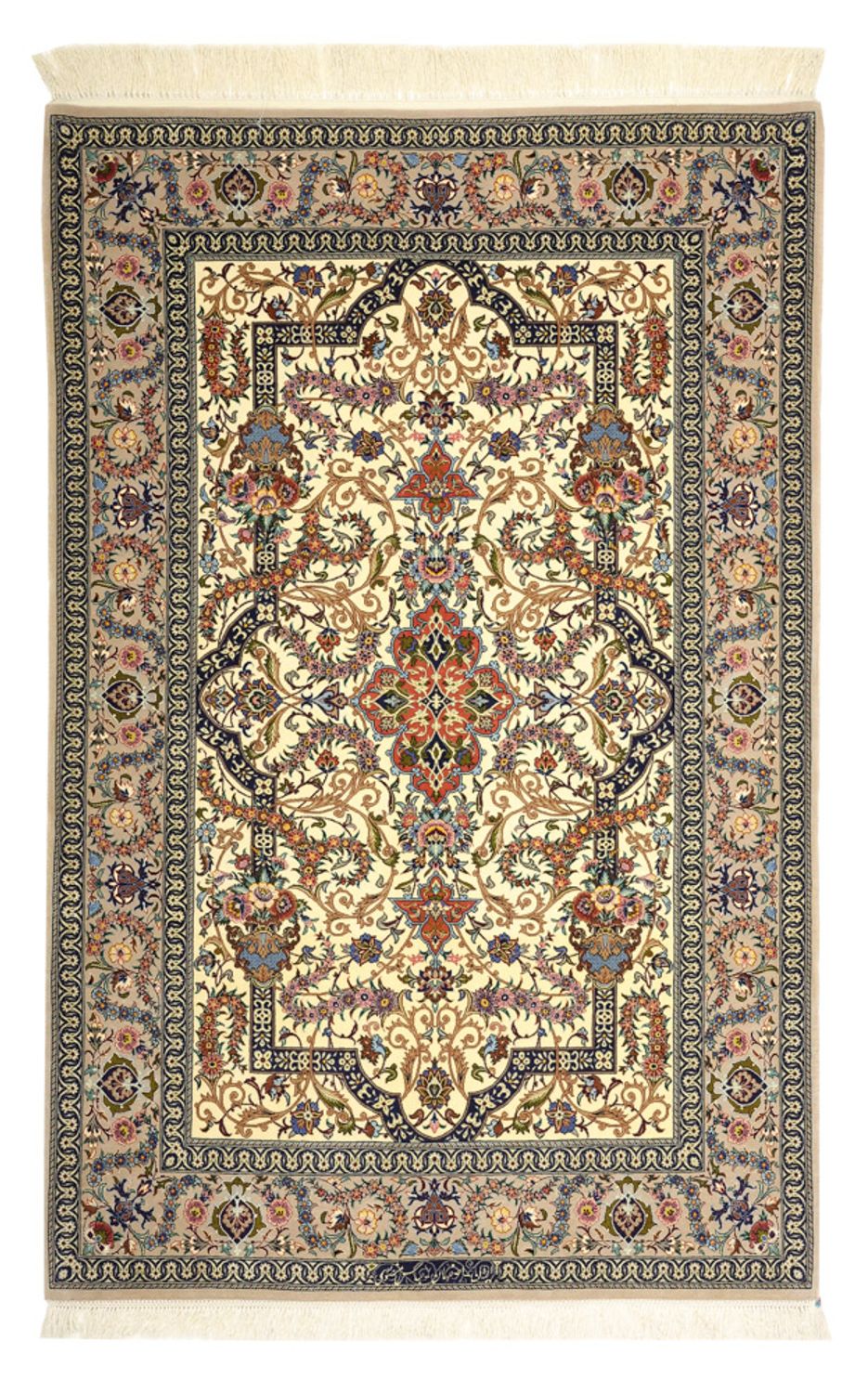 Persisk tæppe - Isfahan - Premium - 171 x 111 cm - mørk beige