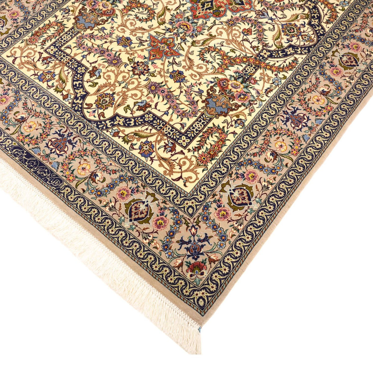 Persisk tæppe - Isfahan - Premium - 171 x 111 cm - mørk beige