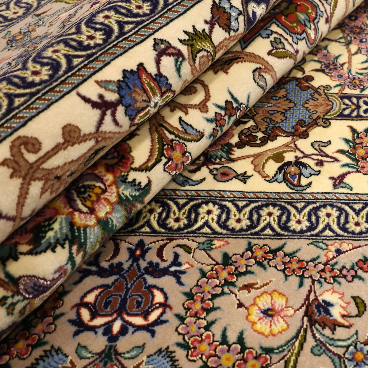 Persisk tæppe - Isfahan - Premium - 171 x 111 cm - mørk beige