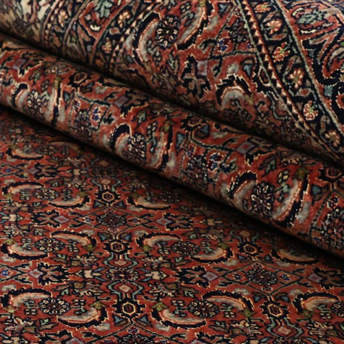 Persisk tæppe - Bijar - Royal - 350 x 256 cm - mørkerød