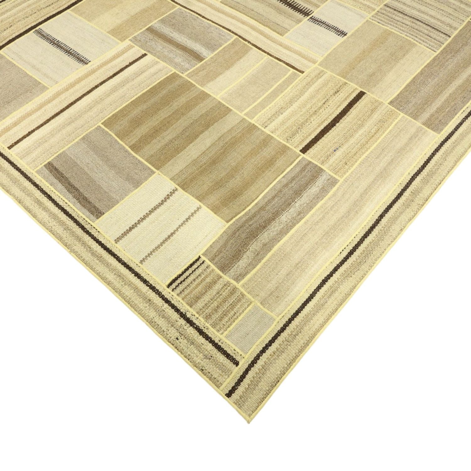 Kelim-tæppe - orientalsk - 234 x 172 cm - mørk beige
