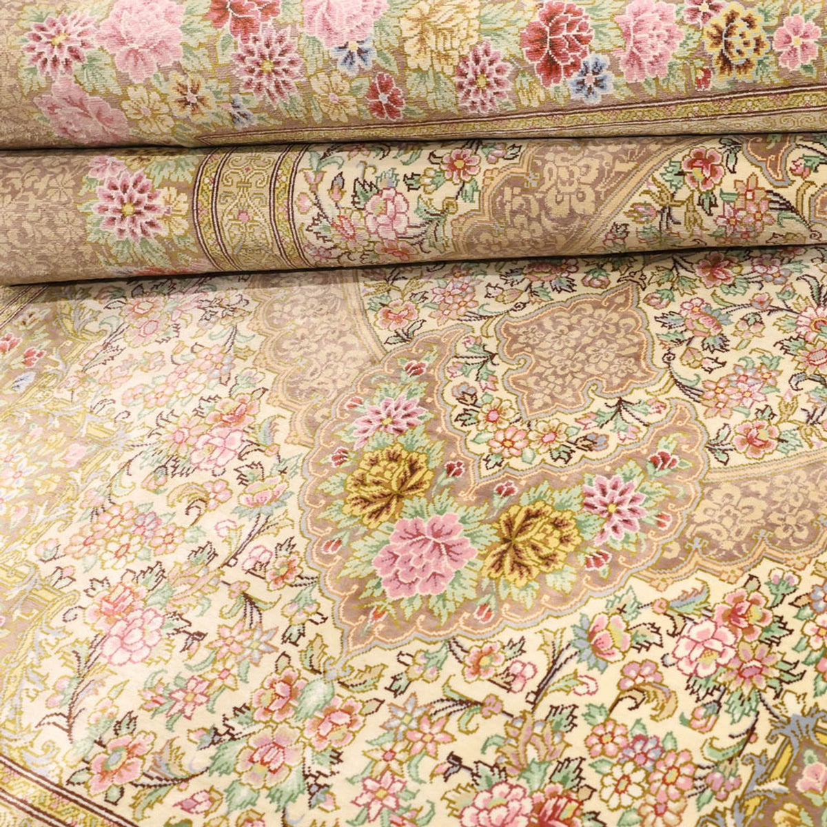 Persisk tæppe - Ghom - Royal - 165 x 101 cm - lys beige