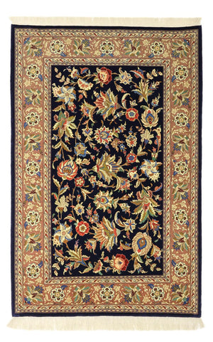 Persisk tæppe - Isfahan - Premium - 151 x 101 cm - mørkeblå
