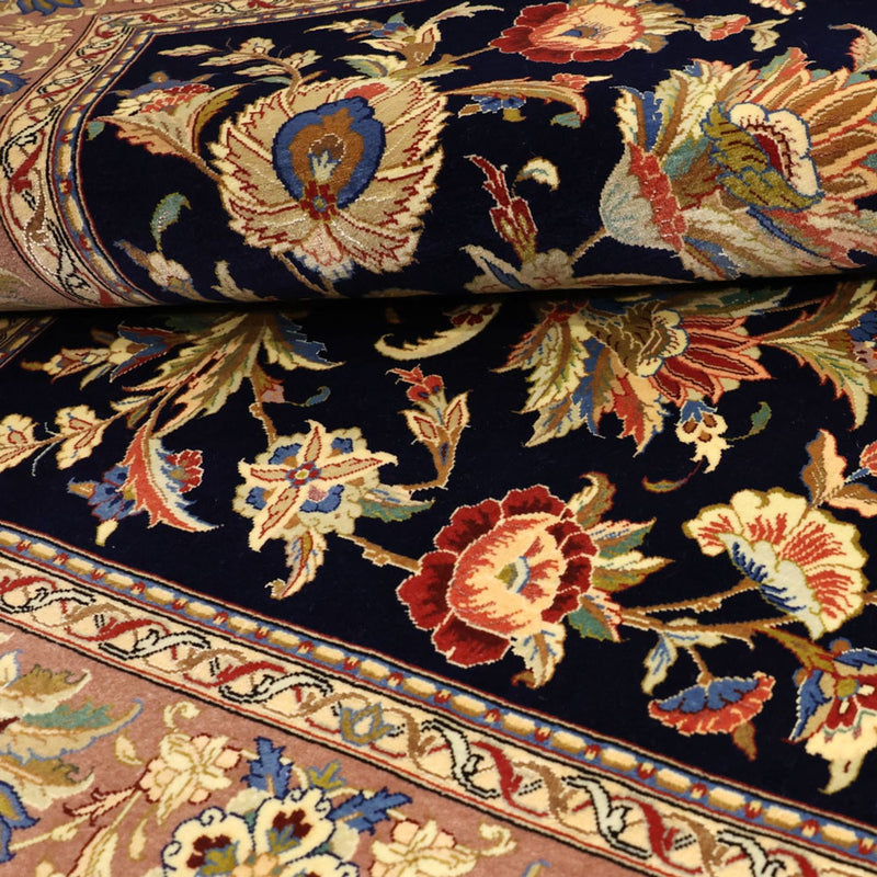 Persisk tæppe - Isfahan - Premium - 151 x 101 cm - mørkeblå